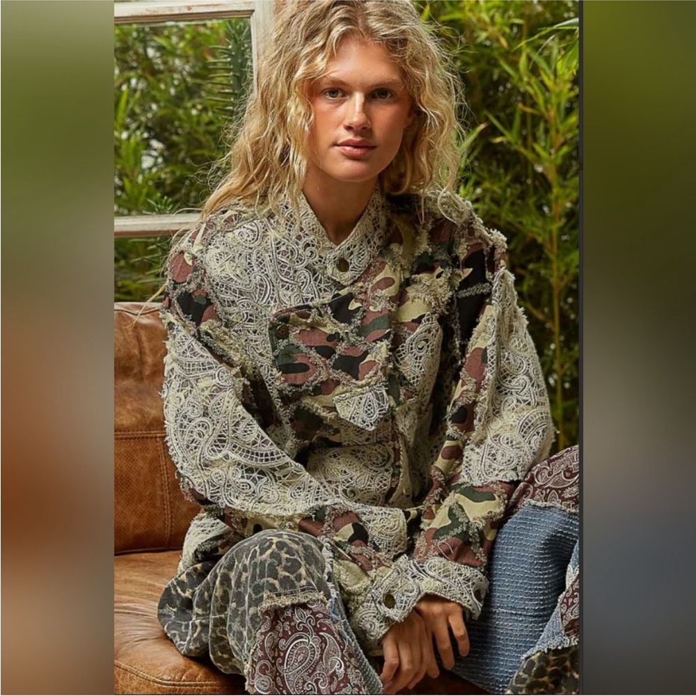 POL Women's Elegant Patchwork Motorcycle Jacket NWOT